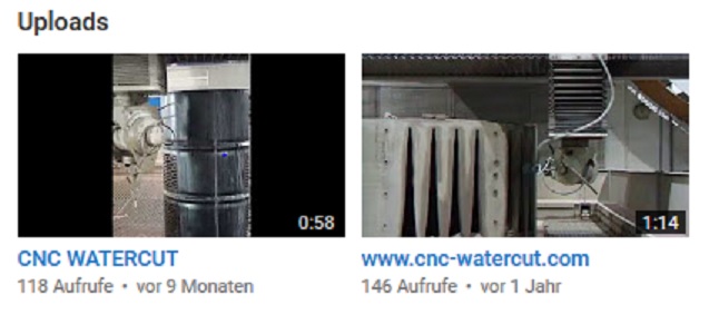 3D Wasserstrahlschneiden, jetzt bei Youtube